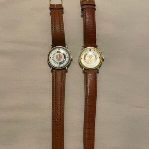 Lionel Train Brown Leather Strap Men's Watches